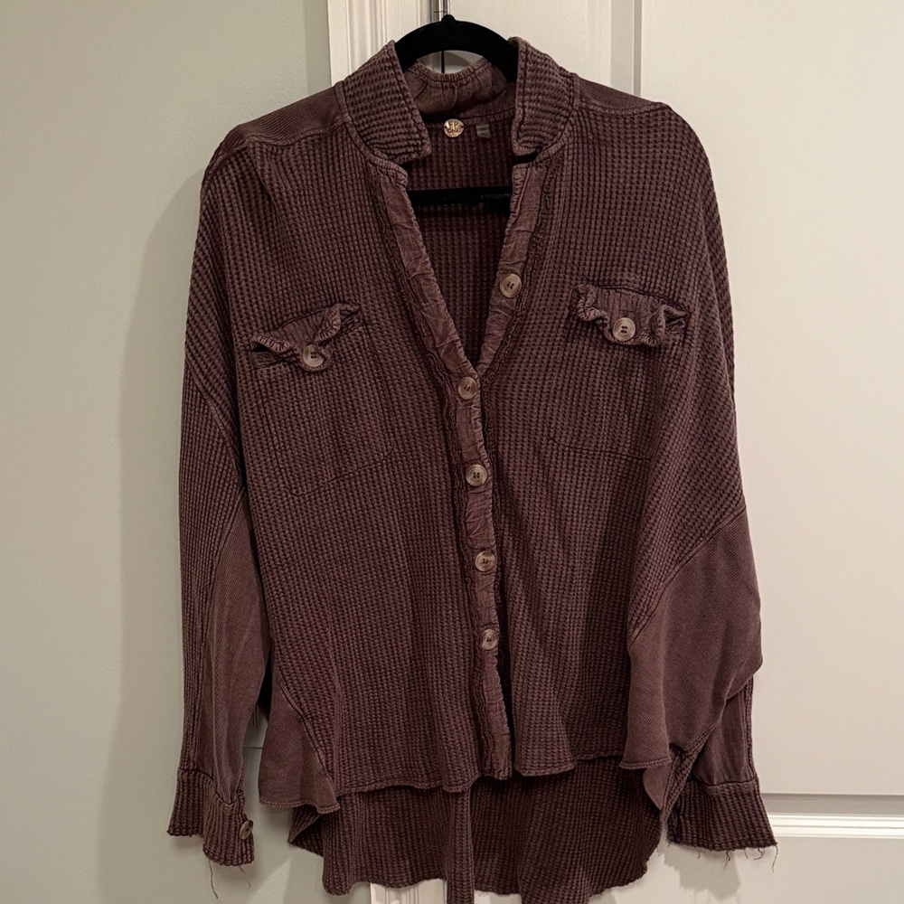 Maroon jacket/top. Free people